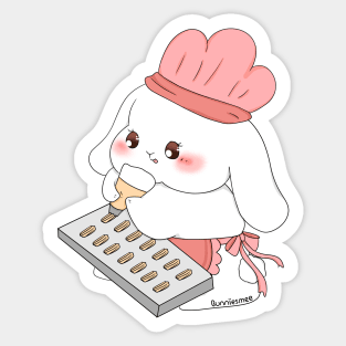 Mami Rabbit Baking Cookies | Bunniesmee Sticker